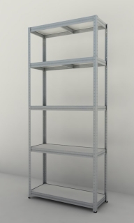 Kovový regál Futur 2100x900x450/5, pozink, 350kg/pol. lamino