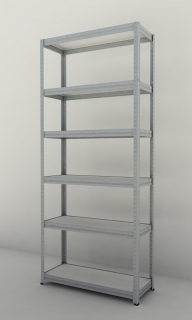 Kovový regál Futur 2100x900x450/6, pozink, 250kg/pol. lamino