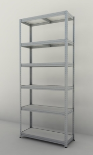 Kovový regál Futur 2100x900x450/6, pozink, 350kg/pol. lamino