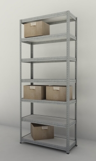 Kovový regál Futur 2100x900x450/7, pozink, 250kg/pol. lamino
