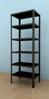 Kovový regál Drumy 1600x800x400/6, 130kg/pol., černá
