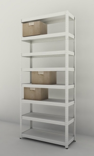 Kovový regál Futur 2400x900x450/8, bílá