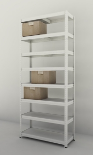 Kovový regál Futur 2400x900x450/8, bílá