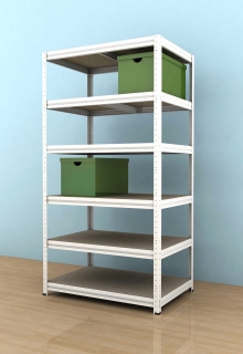 Kovový regál Futur 1800x900x600/6, bílá, 350kg/pol.