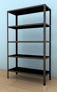 Kovový regál Drumy 2100x900x400/5, 130kg/pol., černá