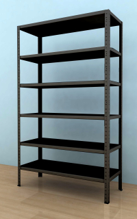 Kovový regál Drumy 2700x1000x400/6, 130kg/pol., černá