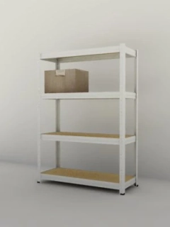 Kovový regál Futur 1600x750x350/4, bílá, 250kg/pol.