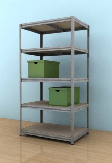 Kovový regál Futur 2100x900x600/5, pozink, 350kg/pol.