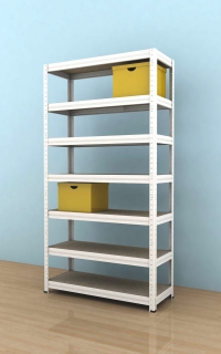 Kovový regál Futur 2100x900x350/7, bílá, 250kg/pol.