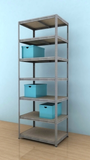 Kovový regál Futur 2400x900x600/7, pozink, 350kg/pol.