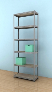 Kovový regál Futur 2400x900x450/6, pozink, 250kg/pol.