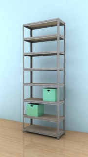 Kovový regál Futur 2400x900x450/8, pozink, 250kg/pol.