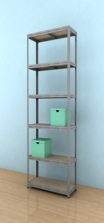 Kovový regál Futur 2400x750x350/6, pozink, 350kg/pol.