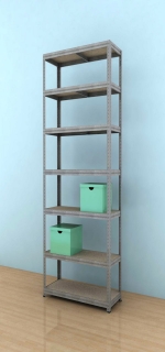 Kovový regál Futur 2400x750x350/7, pozink, 350kg/pol.