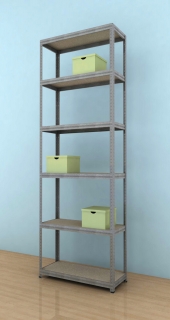 Kovový regál Futur 2700x900x450/6, pozink, 250kg/pol.