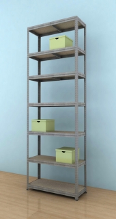 Kovový regál Futur 2700x900x450/7, pozink, 350kg/pol.