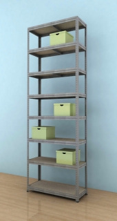Kovový regál Futur 2700x900x450/8, pozink, 350kg/pol.