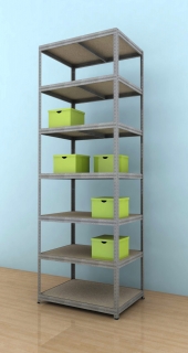 Kovový regál Futur 2700x900x600/7, pozink, 350kg/pol.