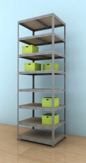 Kovový regál Futur 2700x900x600/8, pozink, 350kg/pol.