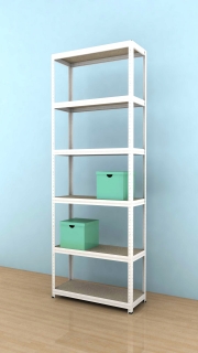 Kovový regál Futur 2400x900x350/6, bílá, 250kg/pol.