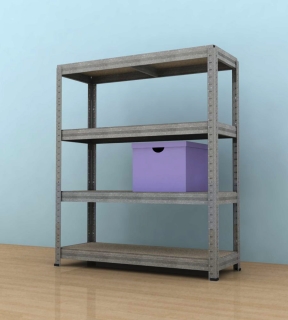 Kovový regál Futur 900x900x350/4, pozink,350kg/pol.