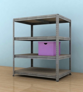 Kovový regál Futur 900x900x600/4, pozink,350kg/4 pol.