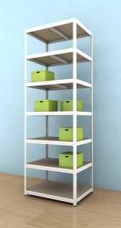 Kovový regál Futur 2700x900x500/7, bílá, 350kg/pol.