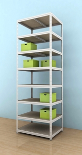Kovový regál Futur 2700x900x500/8, bílá, 350kg/pol.