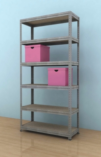 Kovový regál Futur 1800x900x350/6, pozink, 250kg/pol.