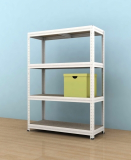 Kovový regál Futur 1100x900x450/4, bílá, 350kg/pol.