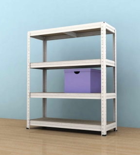 Kovový regál Futur 900x900x350/4, bílá, 350kg/pol.