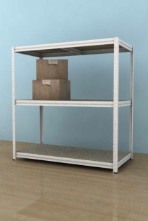 Kovový regál Futur 900x900x600/3, bílá,350kg/3 pol.