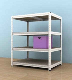 Kovový regál Futur 900x900x600/4, bílá,350kg/4 pol.