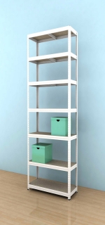 Kovový regál Futur 2400x750x350/7, bílá, 350kg/pol.