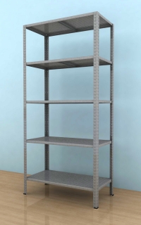 Kovový regál Drumy 2100x900x400/5, 130kg/pol., pozink