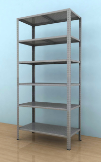 Kovový regál Drumy 2100x900x400/6, 130kg/pol., pozink