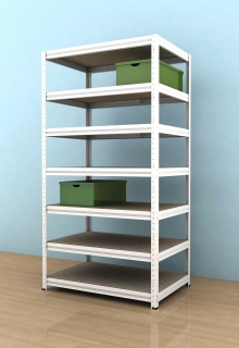 Kovový regál Futur 2100x900x600/7, bílá, 250kg/pol.